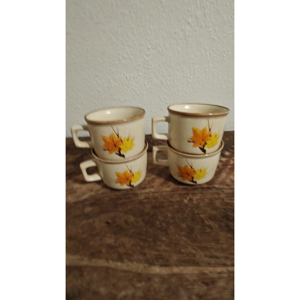 Vintage Mikasa  Set Of 4 Imperial Maple Leaf Mugs Made In‎ Japan - Picture 4 of 9
